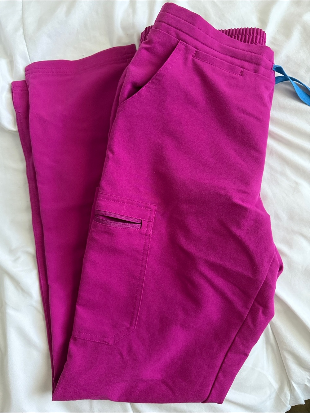 FIGS Yola High-Waisted Petite Skinny Scrub Pants in Magenta